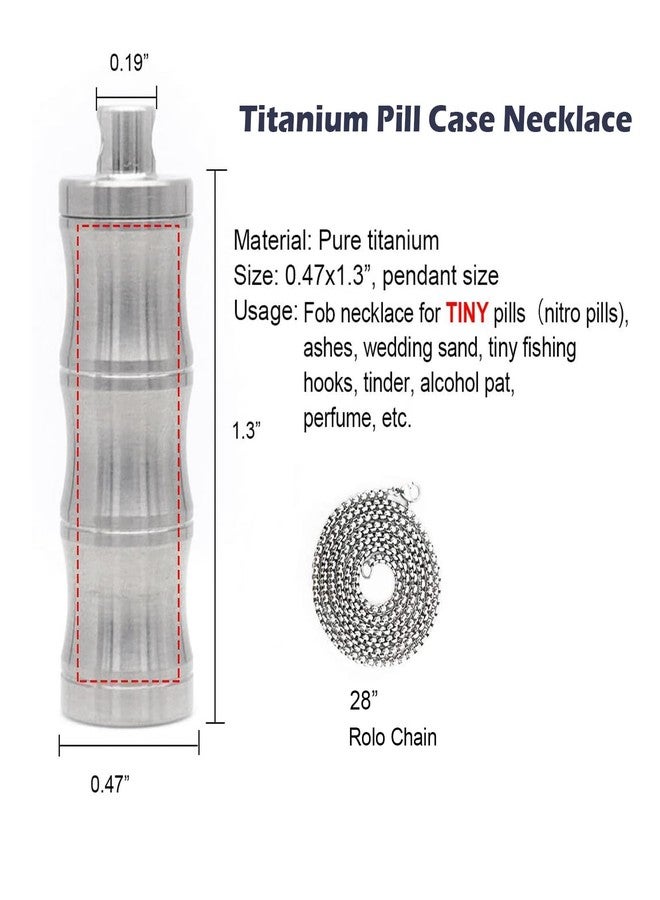 Haxtec Titanium Small Pill Box Titanium Pill Case Necklace Nitro Mini Waterproof Keychain Pill Holder Lightweight Charming Pendant Necklace Pill Container for Purse Stocking Stuffers for Women Men - Image 4